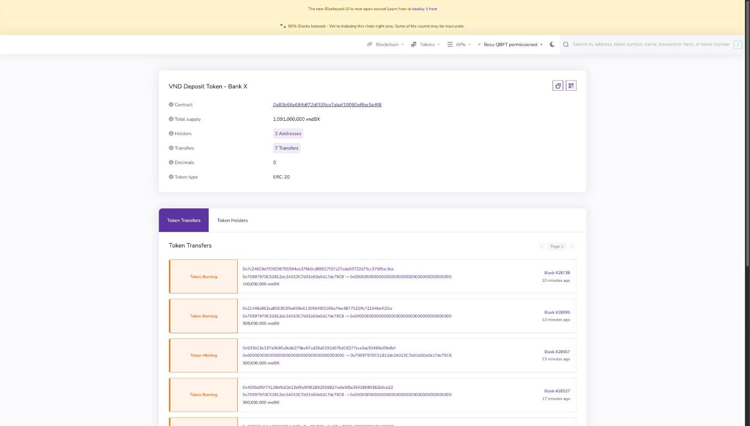 Blockchain explorer token page
