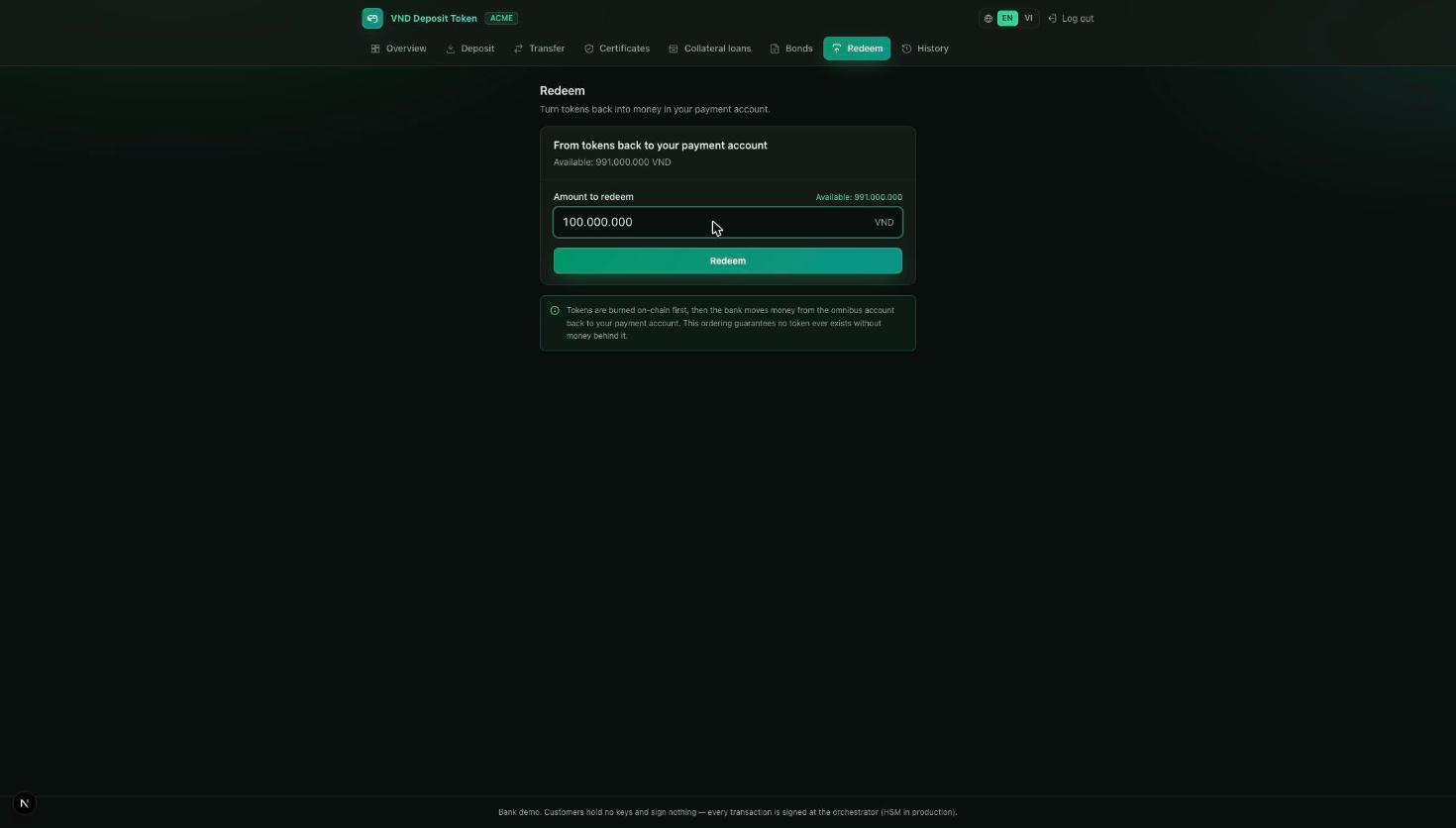 Redeem form
