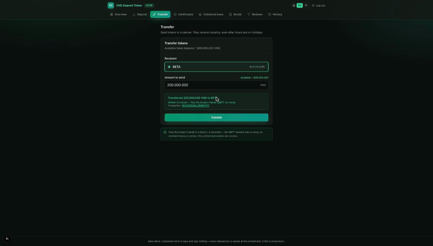 Transfer confirmation